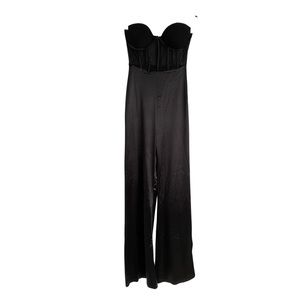 Club L London Tall Corset detail Jumpsuit in Black